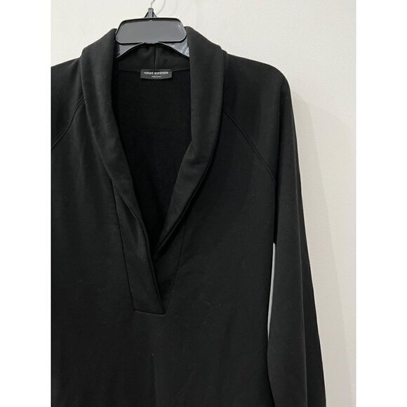 NWOTD Naked Wardrobe Size L Shawl Collar Long Sleeve Minidress Black - Picture 13 of 14